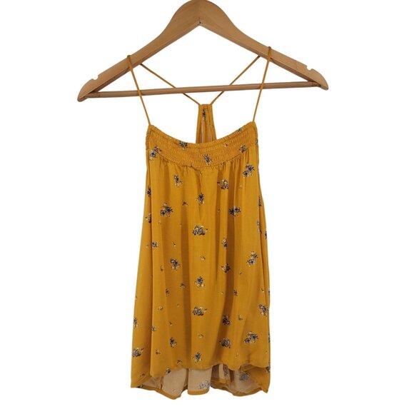 Yellow Ditsy Floral Spaghetti Strap Cami Top No Boundaries L/G (11-13) NWT - Picture 1 of 9